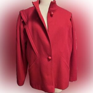 Women's vintage Red two Button Jacket